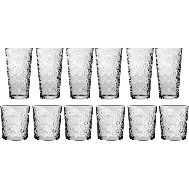 Orren Ellis Bowmore 16Piece Assorted Glassware Set Wayfair